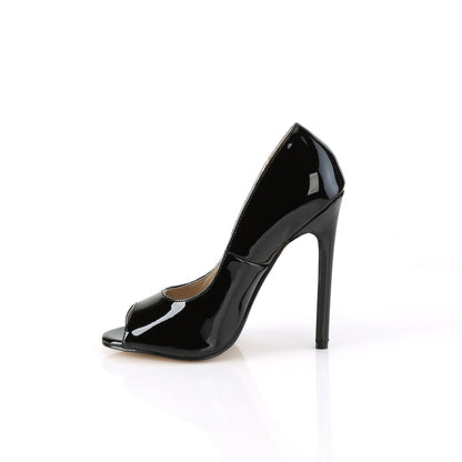 Pleaser SEXY-42 Black Peep Toe Court Shoes - 5 Inch Heels