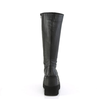 Demonia SHAKER-100WC Black Platform Knee High Boots