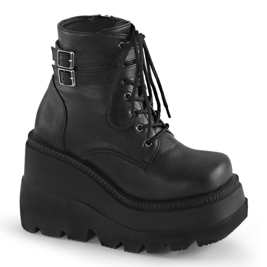 SHAKER-52 Demonia Cult Black Alternative Women's Ankle Boots