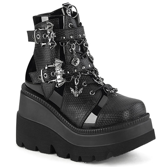 SHAKER-66 Demonia Cult Black Alternative Women's Ankle Boots