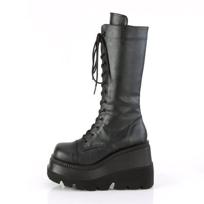 SHAKER-72 Demonia Cult Black Alternative Knee High Boots