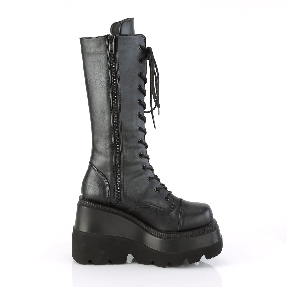 SHAKER-72 Demonia Cult Black Alternative Knee High Boots