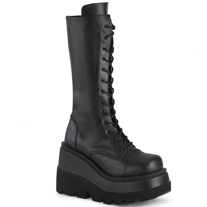 SHAKER-72 Demonia Cult Black Alternative Knee High Boots