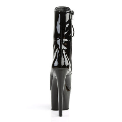Pleaser SKY-1020 Black Lace-Up Platform Ankle Boots - 7 Inch Heels