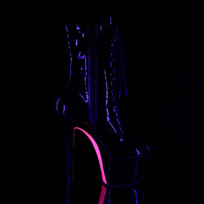 SKY-1020TT 7" Heel Black Patent Hot Pink Pole Dancer Shoes-Pleaser- Sexy Shoes Fetish Heels