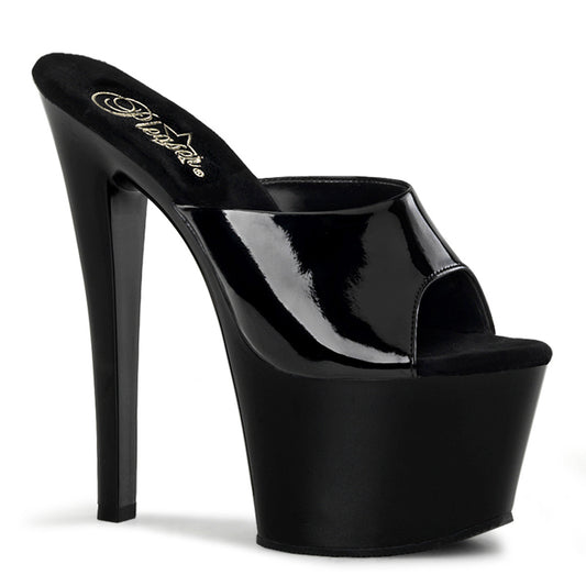 Pleaser SKY-301 Black Platform Sandals - 7 Inch Heels