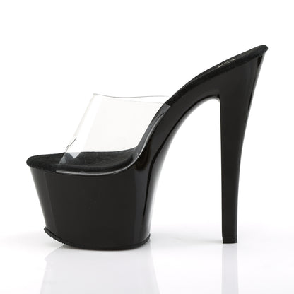 SKY-301 Pleaser Clear Black 7 Inch Pole Dancer Platform Shoes