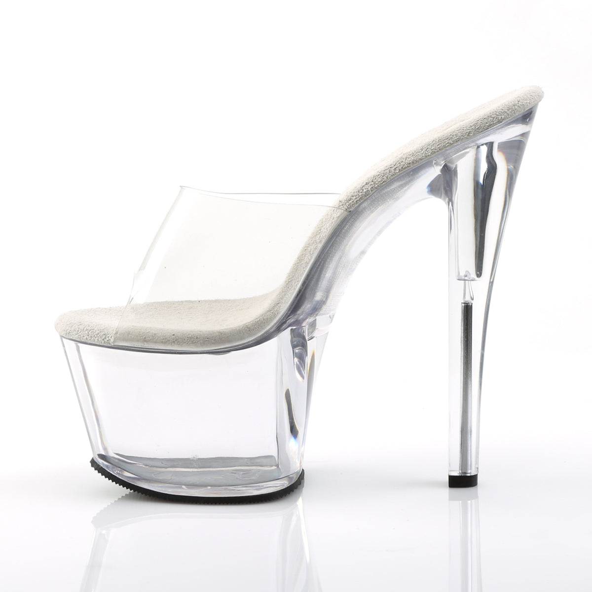 Pleaser SKY-301 Clear Platform Sandals - 7 Inch Heels