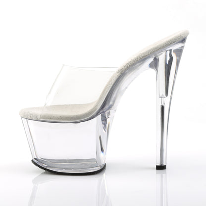Pleaser SKY-301 Clear Platform Sandals - 7 Inch Heels
