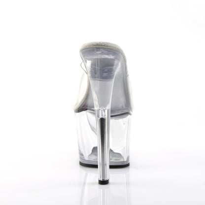 Pleaser SKY-301 Clear Platform Sandals - 7 Inch Heels