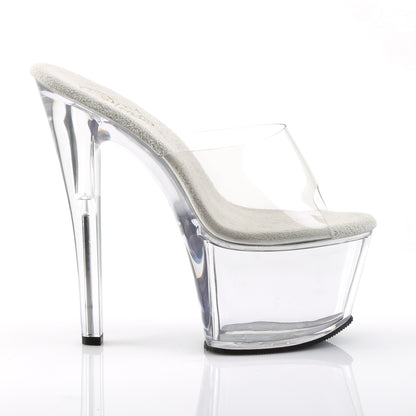 Pleaser SKY-301 Clear Platform Sandals - 7 Inch Heels