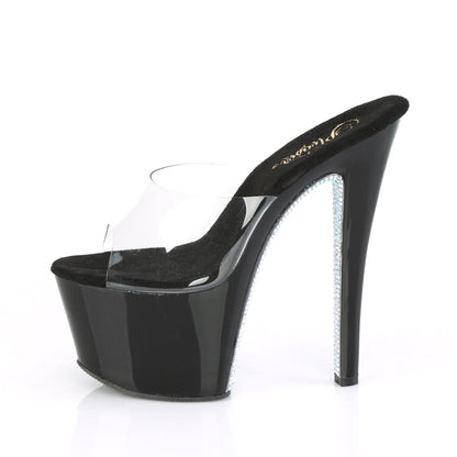 SKY-301CRS Pleaser Clear Silver 7 Inch Pole Dancer Platform Shoes