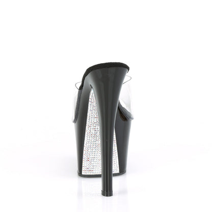 SKY-301CRS Pleaser Clear Silver 7 Inch Pole Dancer Platform Shoes