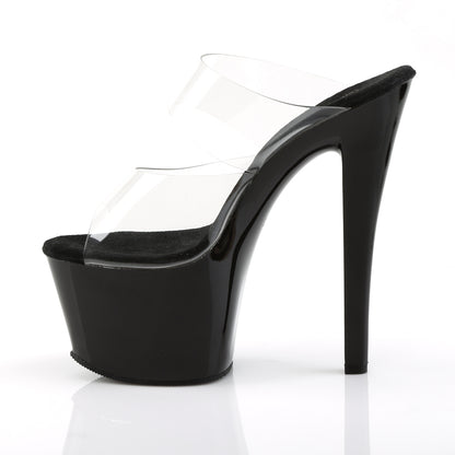 SKY-302 Pleaser Clear Black 7 Inch Exotic Dancing Platform Shoes