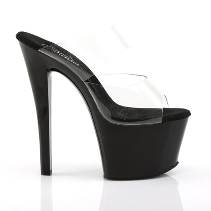 SKY-302 Pleaser Clear Black 7 Inch Exotic Dancing Platform Shoes