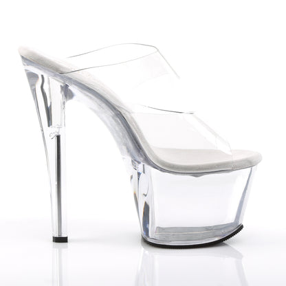 Pleaser SKY-302 Clear Platform Sandals - 7 Inch Heels