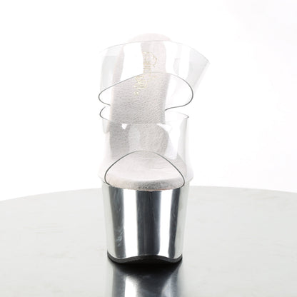 sky 302 pleaser sexy shoes 7 inch stiletto heel two band platforms slide slip on shoes