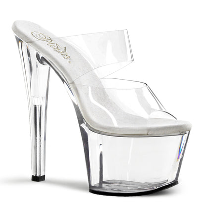 SKY-302 Pleaser Clear 7 Inch Pole Dancer Platform Shoes Clear