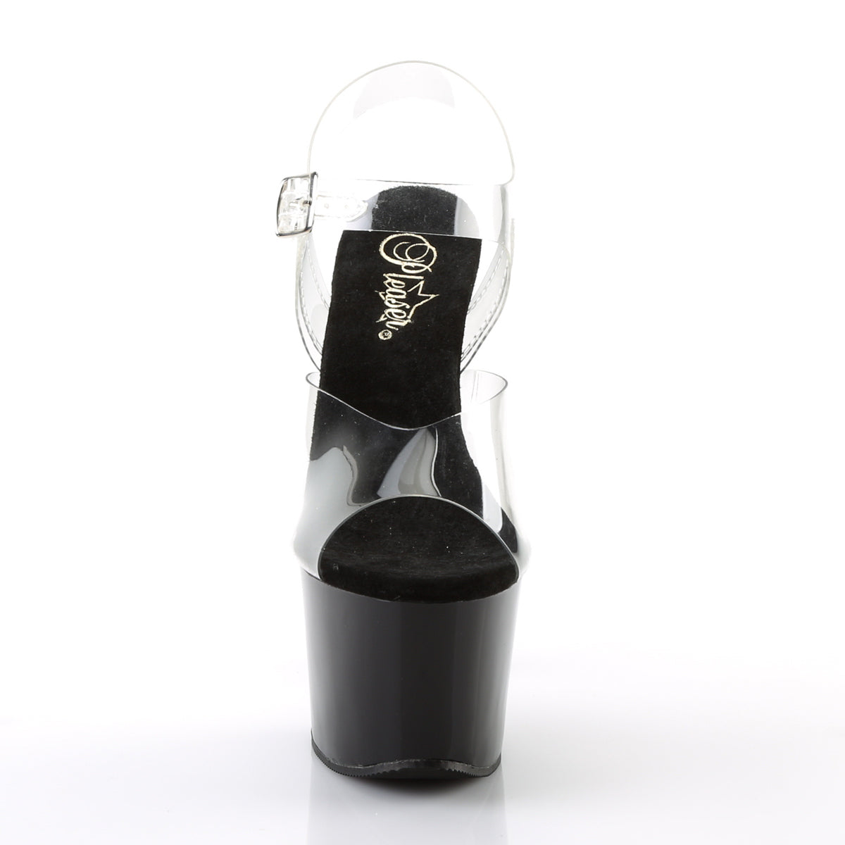 SKY-308 Pleaser Clear Black 7 Inch Pole Dancer Platform Shoes