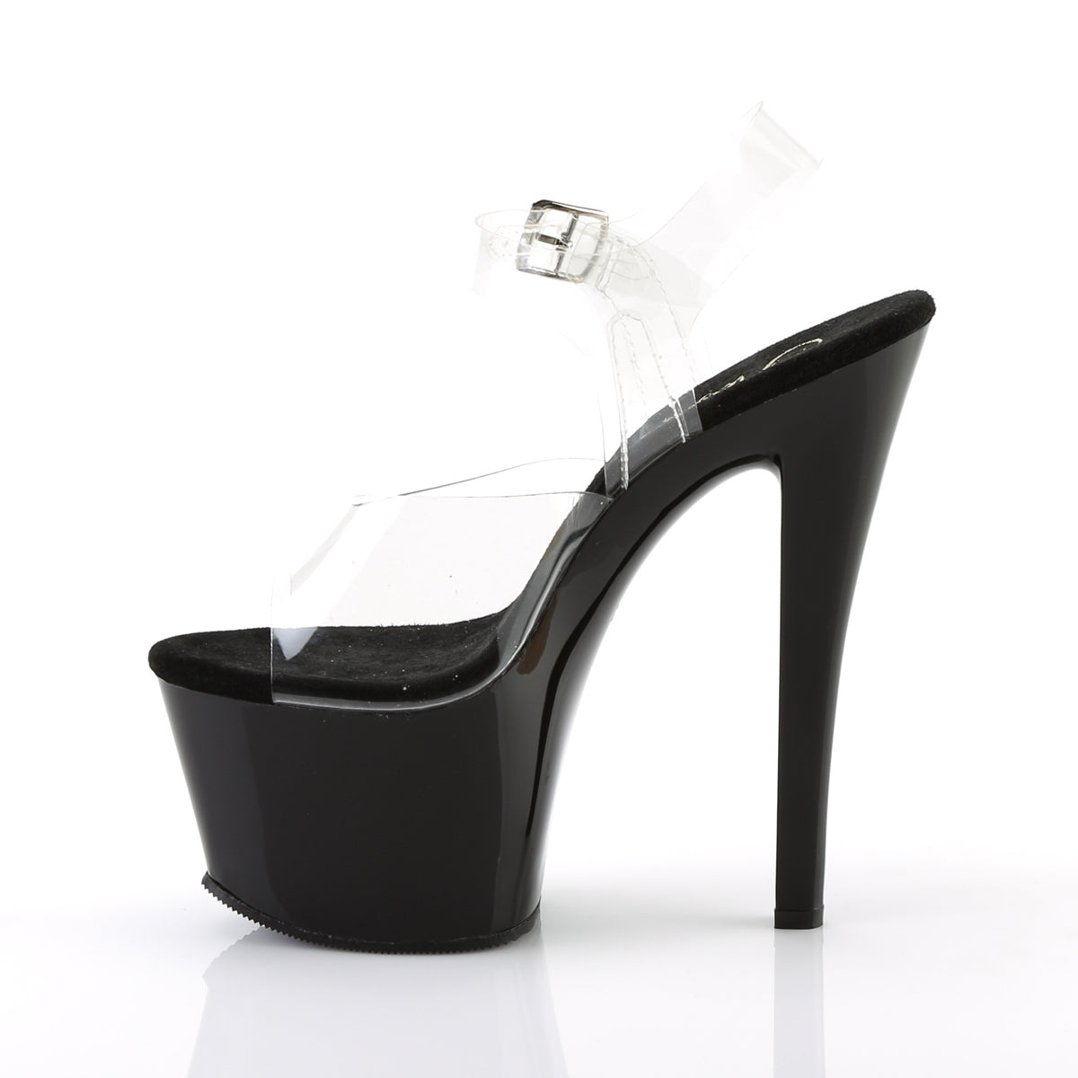 SKY-308 Pleaser Clear Black 7 Inch Pole Dancer Platform Shoes