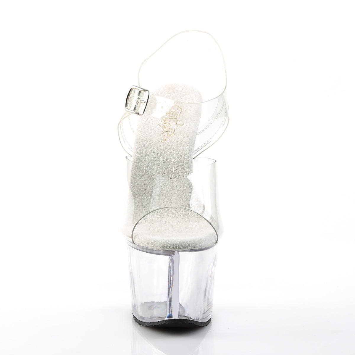 Pleaser SKY-308 Clear Platform Sandals - 7 Inch Heels