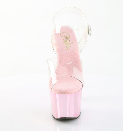 SKY-308CHRS Pleaser Baby Pink Chrome 7 Inch Fetish Pole Stripper Heels