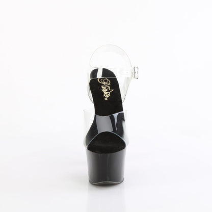SKY-308CRS Pleaser Clear Black 7 Inch Lap Dancer Platform Shoes