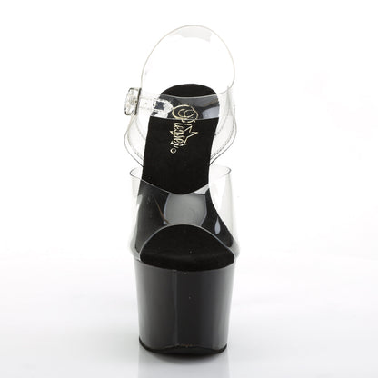 SKY-308CRS Pleaser Clear Silver 7 Inch Exotic Dancing Platform Shoes