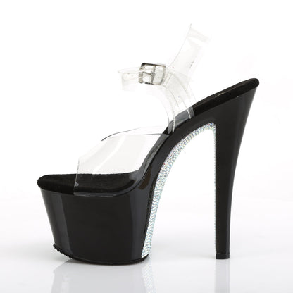 SKY-308CRS Pleaser Clear Silver 7 Inch Exotic Dancing Platform Shoes