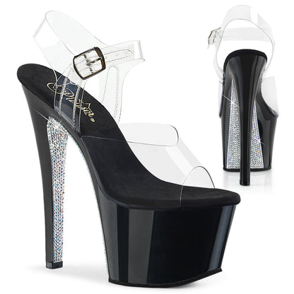 SKY-308CRS Pleaser Clear Silver 7 Inch Exotic Dancing Platform Shoes