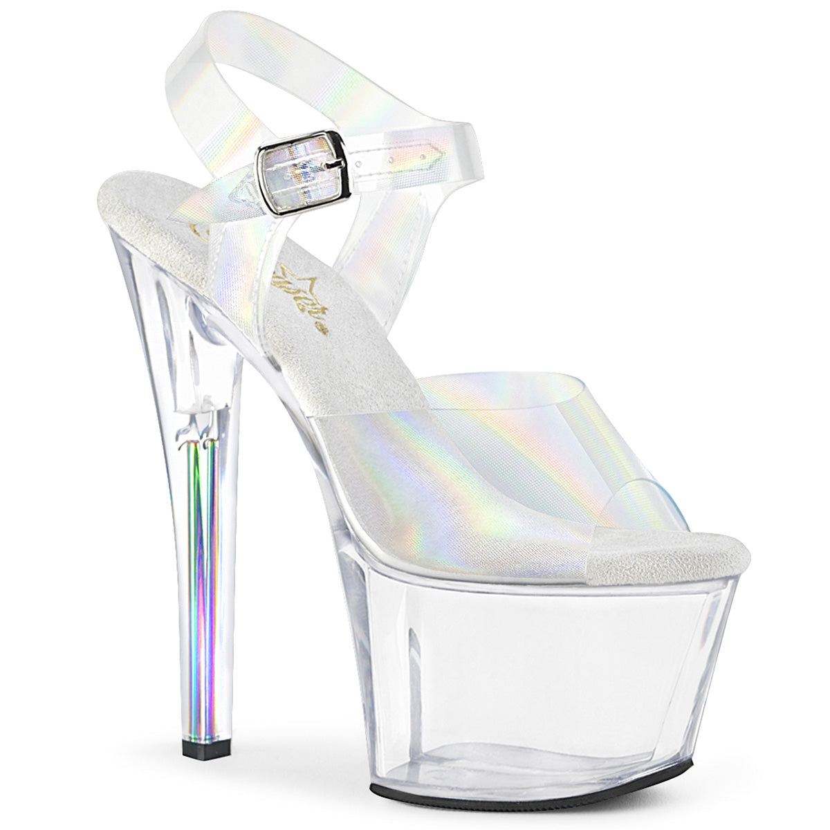 SKY-308N-RBH Pleaser 7" Heel Clear Pole Dancer Platform Pole Shoes
