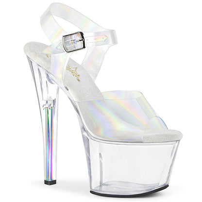 SKY-308N-RBH Pleaser 7" Heel Clear Pole Dancer Platform Pole Shoes