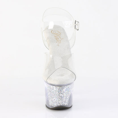 SKY-308RSI Pleaser Clear Bling 7 Inch Exotic Dancing Platform Shoes