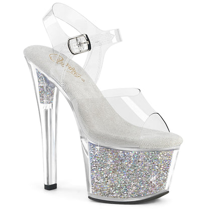 SKY-308RSI Pleaser Clear Bling 7 Inch Exotic Dancing Platform Shoes
