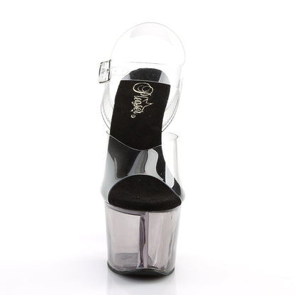 SKY-308T Pleaser Clear Smoke 7 Inch Platform Pole Platform Shoes