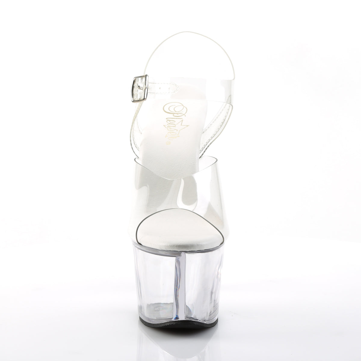 Pleaser SKY-308VL Clear Platform Sandals - 7 Inch Heels