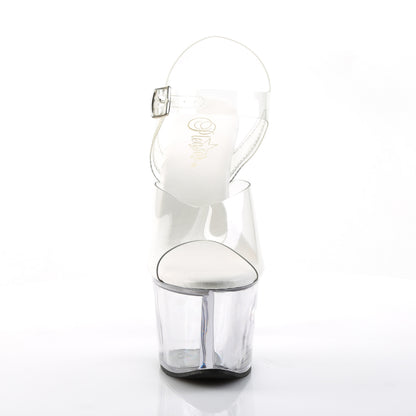 Pleaser SKY-308VL Clear Platform Sandals - 7 Inch Heels