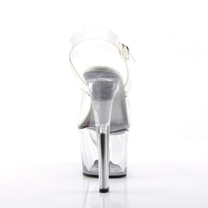 Pleaser SKY-308VL Clear Platform Sandals - 7 Inch Heels