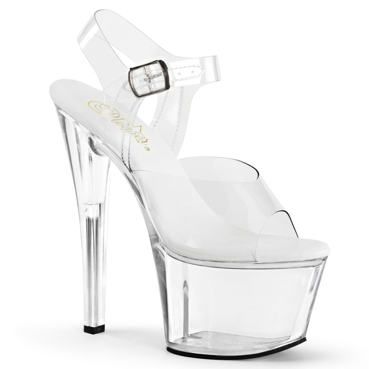 Pleaser SKY-308VL Clear Platform Sandals - 7 Inch Heels