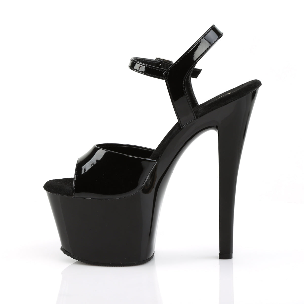 Pleaser SKY-309 Black Platform Sandals - 7 Inch Heels