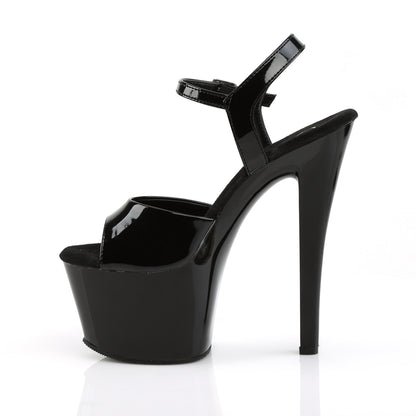 Pleaser SKY-309 Black Platform Sandals - 7 Inch Heels