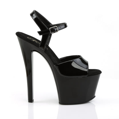 Pleaser SKY-309 Black Platform Sandals - 7 Inch Heels