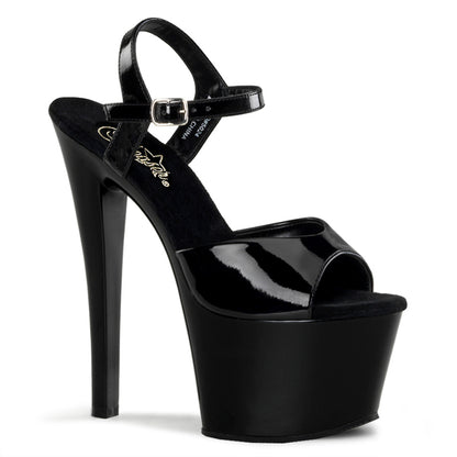 Pleaser SKY-309 Black Platform Sandals - 7 Inch Heels