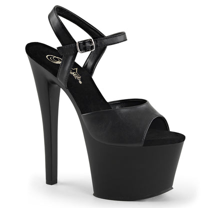 Pleaser SKY-309 Black / Black Matte Platform Sandals - 7 Inch Heels