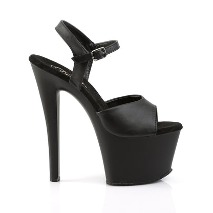 Pleaser SKY-309 Black / Black Matte Platform Sandals - 7 Inch Heels