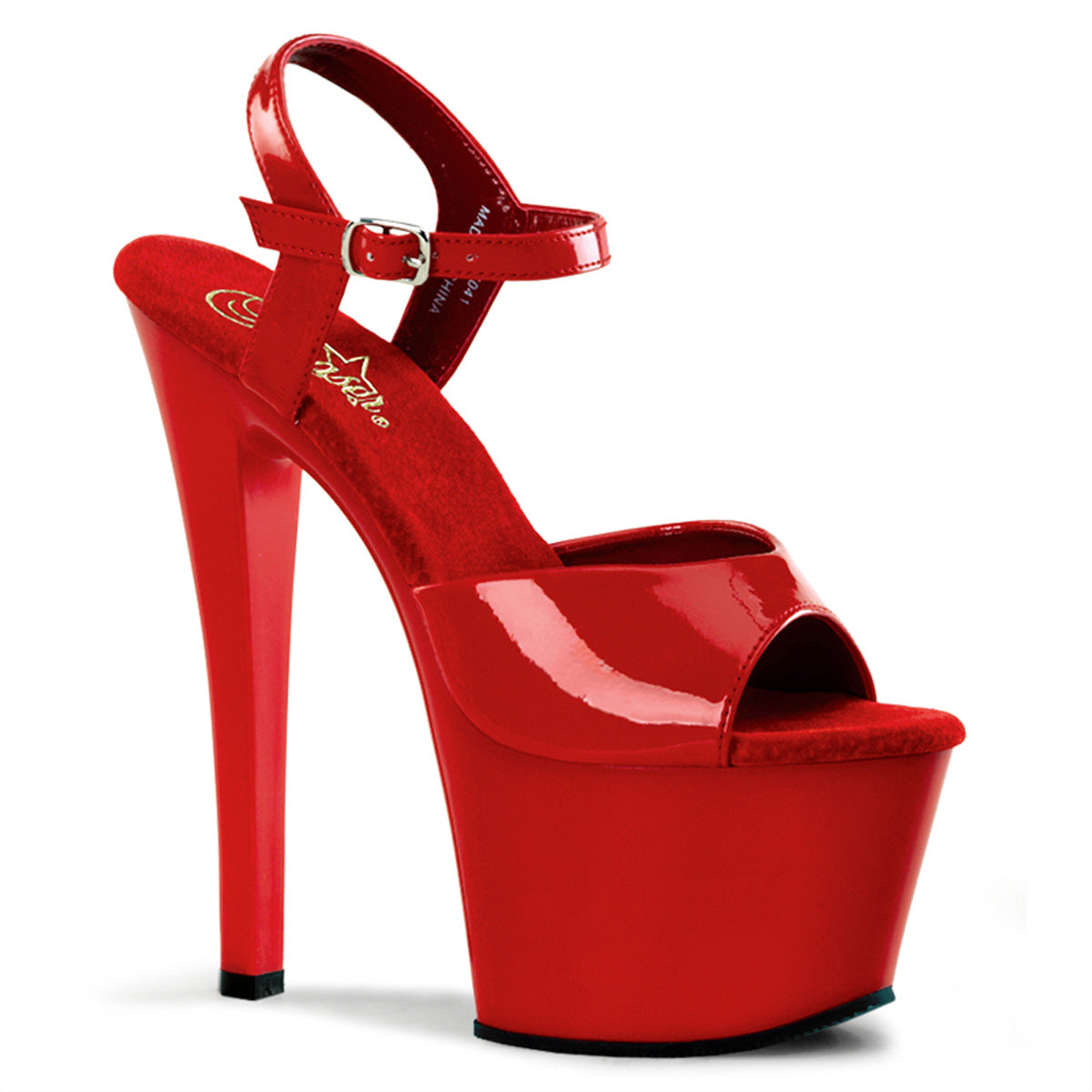 SKY-309 Pleaser Red 7 Inch Exotic Dancing Platform High Heels Red Patent