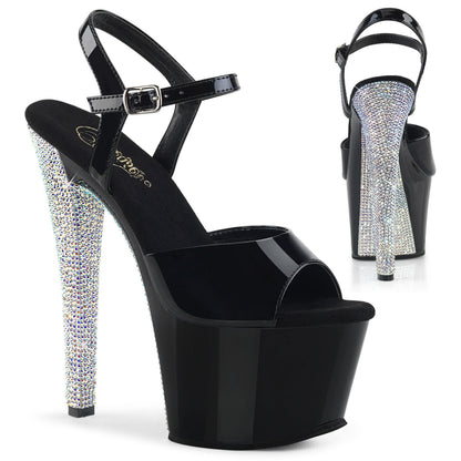 SKY-309CHRS Pleaser Black 7 Inch Pole Dancer Platform High Heels