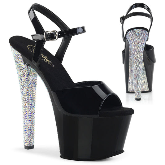 SKY-309CHRS Pleaser Black 7 Inch Pole Dancer Platform High Heels