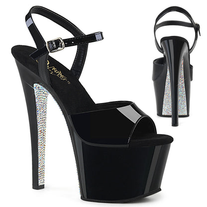 SKY-309CRS 7" Heel Black and Silver Pole Dancing Platforms-Pleaser- Sexy Shoes