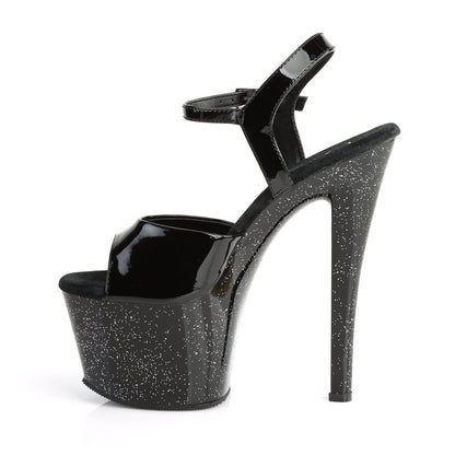 SKY-309MG Pleaser 7 Inch Heel Black Pole Dancer Platform Shoes